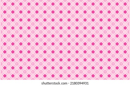 a pink background with a round motif or a small star makes a cute impression, a textile motif