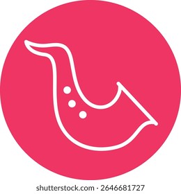 Cor-de-rosa Fundo Saxofone Música Ícone Ilustração