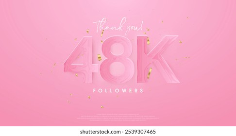 pink background to say thank you very much 48k followers.