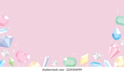 Fondo rosa con gemas dispersas