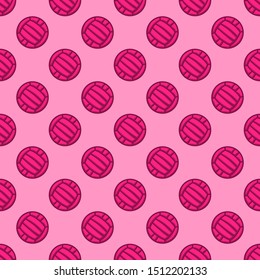 Pink background with seamless water polo balls pattern