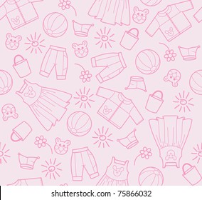 The pink background from silhouettes of children dress