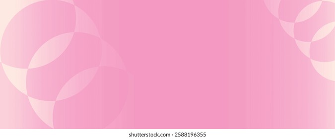 Pink background with a soft gradient and circular patterns. The background is smooth and pink, creating a gentle, calming effect. Pink digital background vector. Pastel background vector.