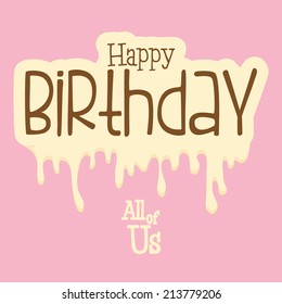 a pink background with some text and cream for birthday