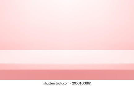 Pink background. Space for displaying products. Advertising banners on the website. For backdrop, wallpaper, background. Vector illustration.