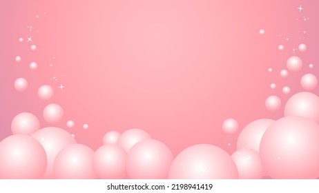 Pink background with sparkling pink balls Suitable for cosmetic advertisement, children's stuff, greeting card, wedding design, invitations