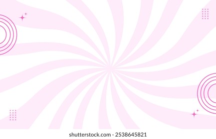 Ein rosafarbener Hintergrund mit Spiraldesign und einem rosafarbenen Kreis in der Mitte. Der Hintergrund ist ein Drall von Rosa und Weiß
