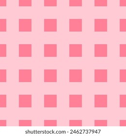 Pink background of squares and intersecting stripes. Checkered striped seamless repeat pattern with pink shades.