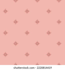 Pink background with stars. Cute baby print. For craft paper, textile, fabric, cards, invitations, wallpapers and etc.