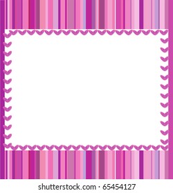 Pink background with stripes and hearts