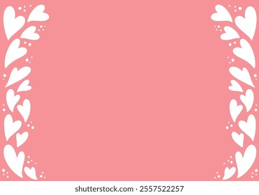 
Pink background studded with hand-drawn cute hearts