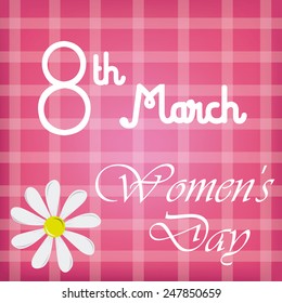 a pink background with text and a flower for women's day