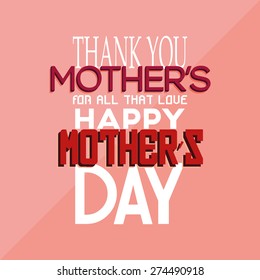 Pink background with text for mother's day. Vector illustration