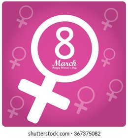 Pink background with text and ornaments for women's day