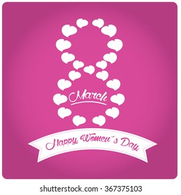 Pink background with text and ornaments for women's day