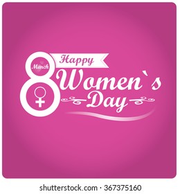 Pink background with text and ornaments for women's day