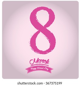 Pink background with text and ornaments for women's day