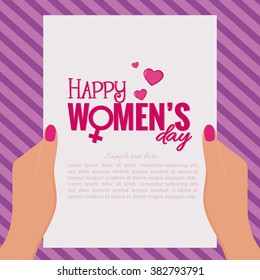 Pink background with text for women's day
