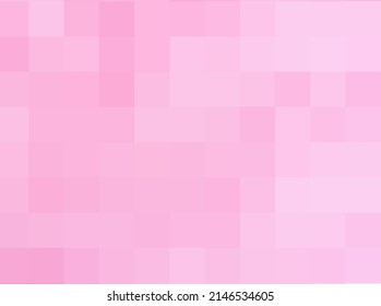 Pink background. Texture from soft pink squares. Abstract art pattern of square pixels. A backing of mosaic light purple squares, space for your design or text. Vector illustration