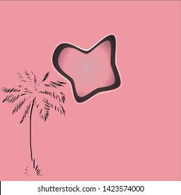 Pink background with tree vector design.