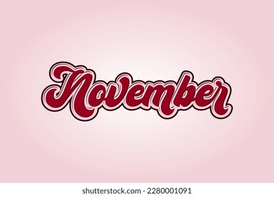 pink background with typography and text effect word december