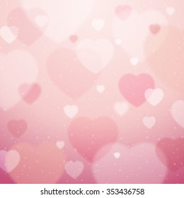 pink background with  valentine hearts,  vector illustration