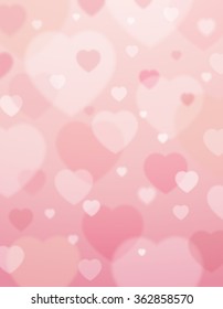pink background with  valentine hearts ,  vector illustration
