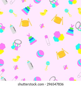Pink Background - various Baby Stuff 
