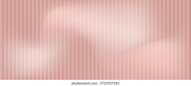 Fondo rosa con rayas acanaladas de Vertical. Textura degradada de vidrio con tonos pastel de rosa. Vector.