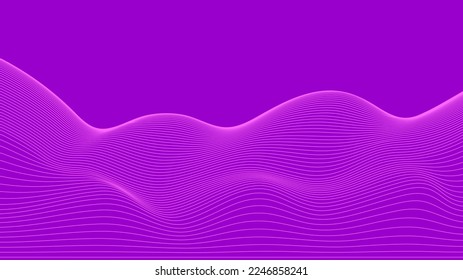 Pink background Vivid Pink wave lines. Flowing waves Abstract digital equalizer sound wave. Flow Line Vector illustration for tech futuristic innovation concept Purple background Graphic design EPS 10