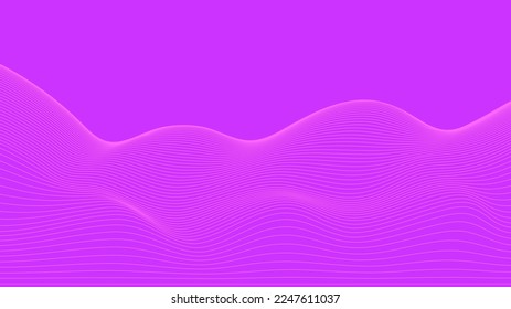 Pink background Vivid Pink wave lines. Flowing waves Abstract digital equalizer sound wave Flow Line Vector illustration for tech futuristic innovation concept Purple background Graphic design Fuscia 