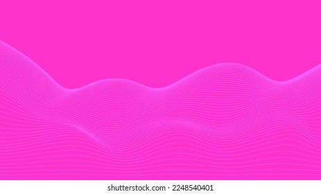 Pink background Vivid Pink wave lines Flowing waves Abstract  pink wave Flow Line Vector illustration. Pinky background Graphic design.  Lovely glamour stylish bright texture Simple