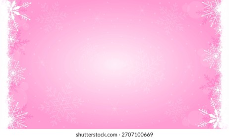 Pink Background Wallpaper Decorated with Sparkling Snowflakes