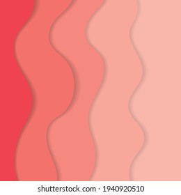 Pink background with waves, texture of the sea. 3D design for cover or splash screen.
