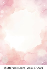 A pink background with a white circle in the middle. The circle is surrounded by pink and white paint