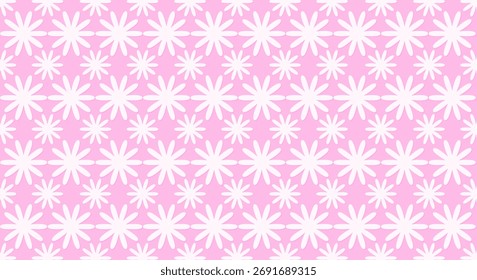 Fundo rosa com padrão floral branco