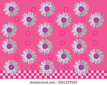 Pink background with white flowers pattern design