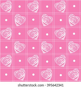 pink background with white hearts. baby background with hearts. doodling background