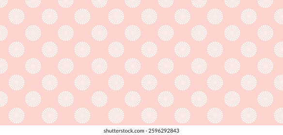 Pink background and white polka dot vector seamless pattern with circles