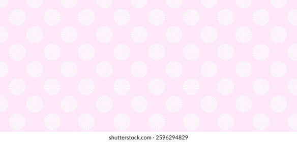 Pink background and white polka dot vector seamless pattern with circles