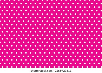 diseño de patrones de polka blanca de fondo rosa, adecuado para vestidos, papel, manteles, camisas.