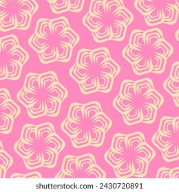 pink background with a yellow flower pattern