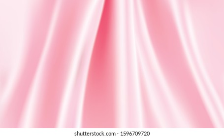 Pink Background.Pink Color.Vector Illustration.Light Pink Poly Satin Fabric..abstract background.