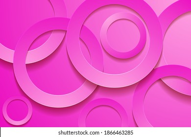 rosafarbene Hintergründe. 3D-Kreis Paperschnitt-Schicht Hintergrund.