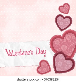 Pink backgrounds with hearts vintage style