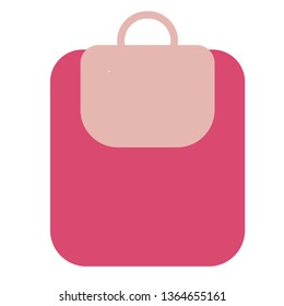 Pink backpack flat illustration