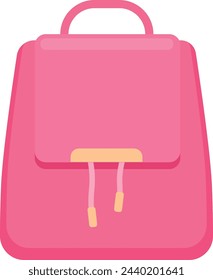 Pink backpack icon. School girl or student bag