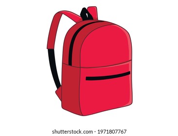 Pink backpack isolated on white