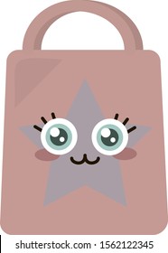 Pink bag, illustration, vector on white background.