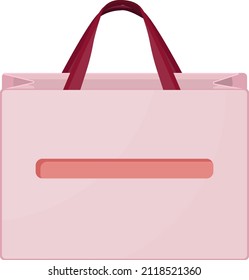 Pink bag, illustration, vector on a white background.